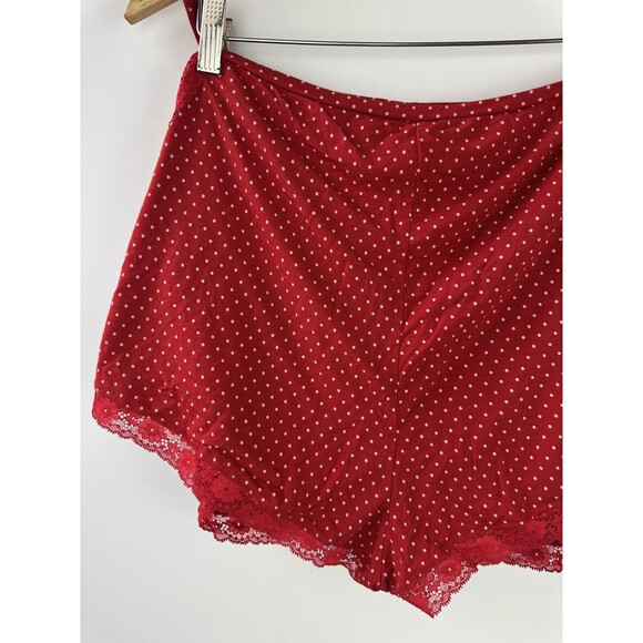 Victoria's Secret Stretch Modal Lace Back Cami Shorts Set Red Pink Polka Dot XXL - Picture 11 of 16